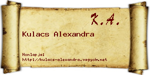 Kulacs Alexandra névjegykártya