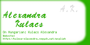 alexandra kulacs business card